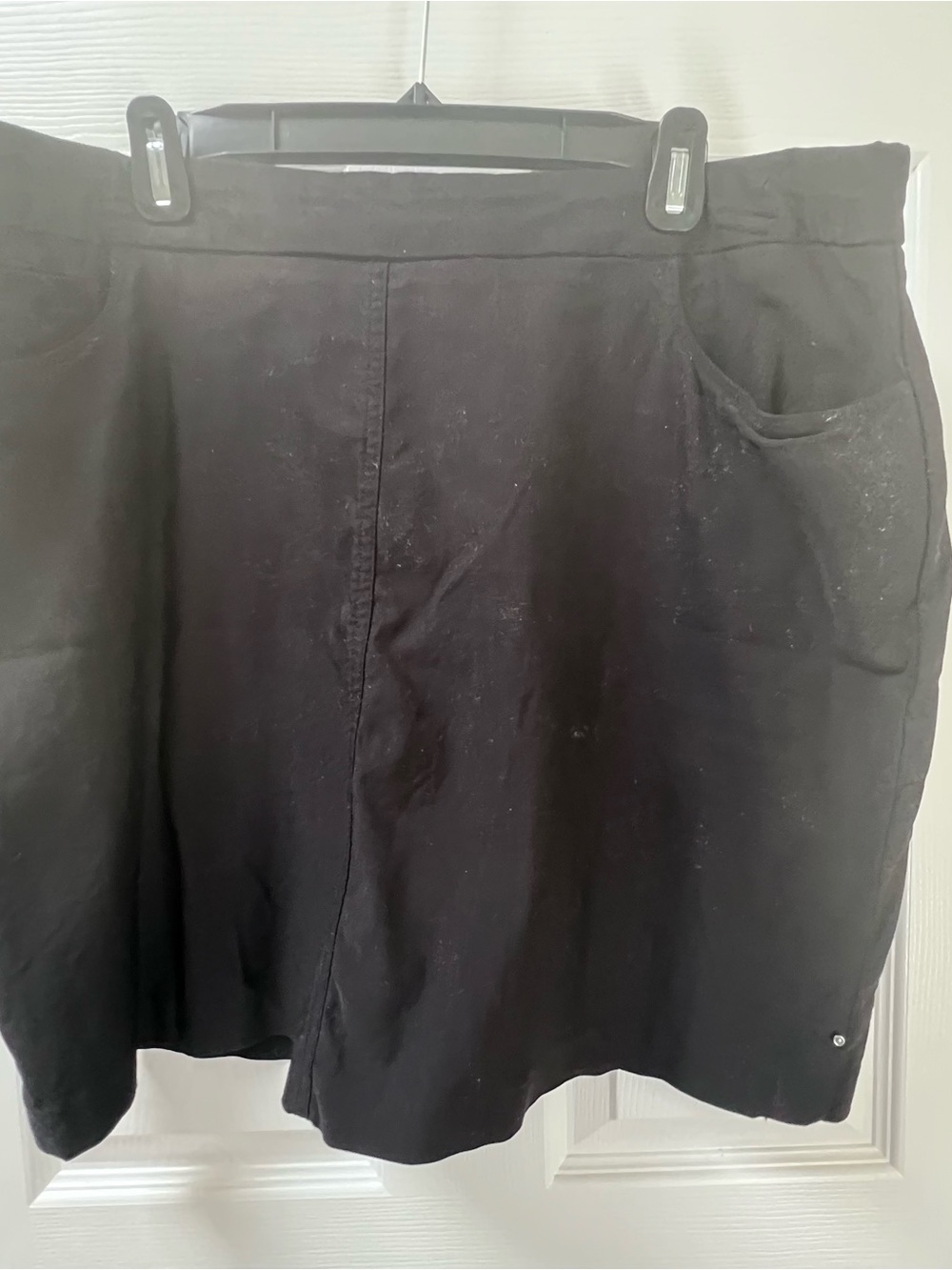 Women’s Athletic Skort Black Size XXL Flat Front Pull On Pockets Stretch